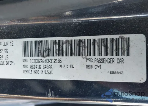 2012 Dodge Avenger Se V6 from USA, damaged, VIN 1C3CDZAG0CN312185